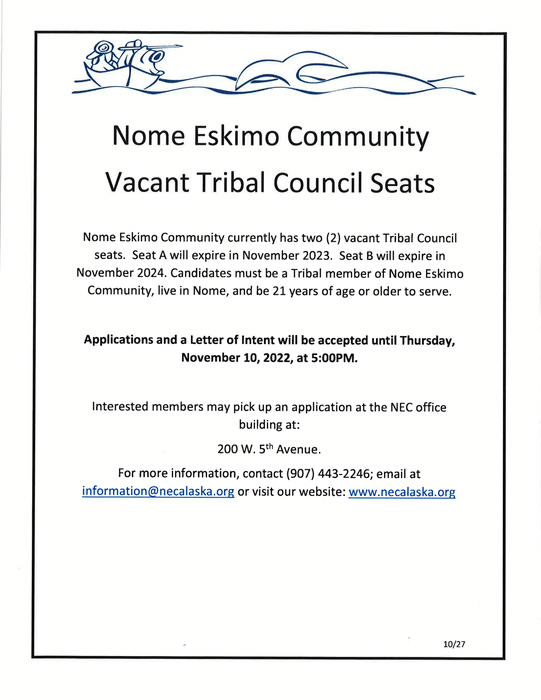 NEC Tribal Council Seats
