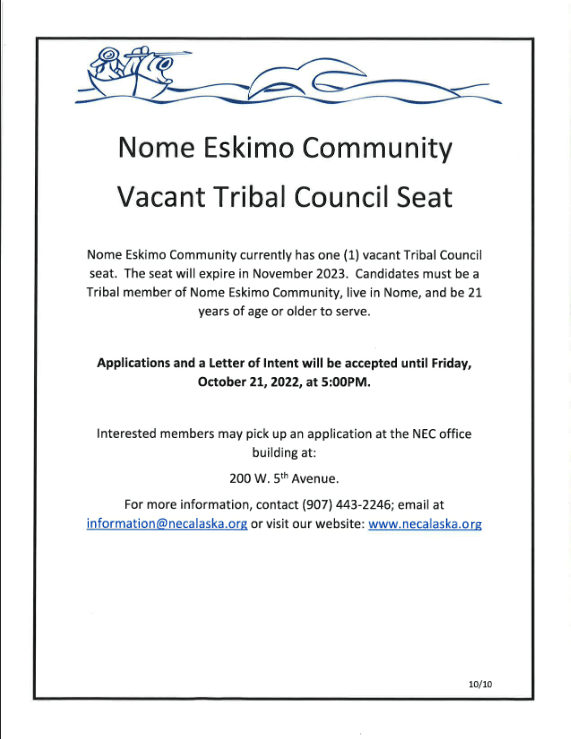 Vacant Tribal Council Seat Image
